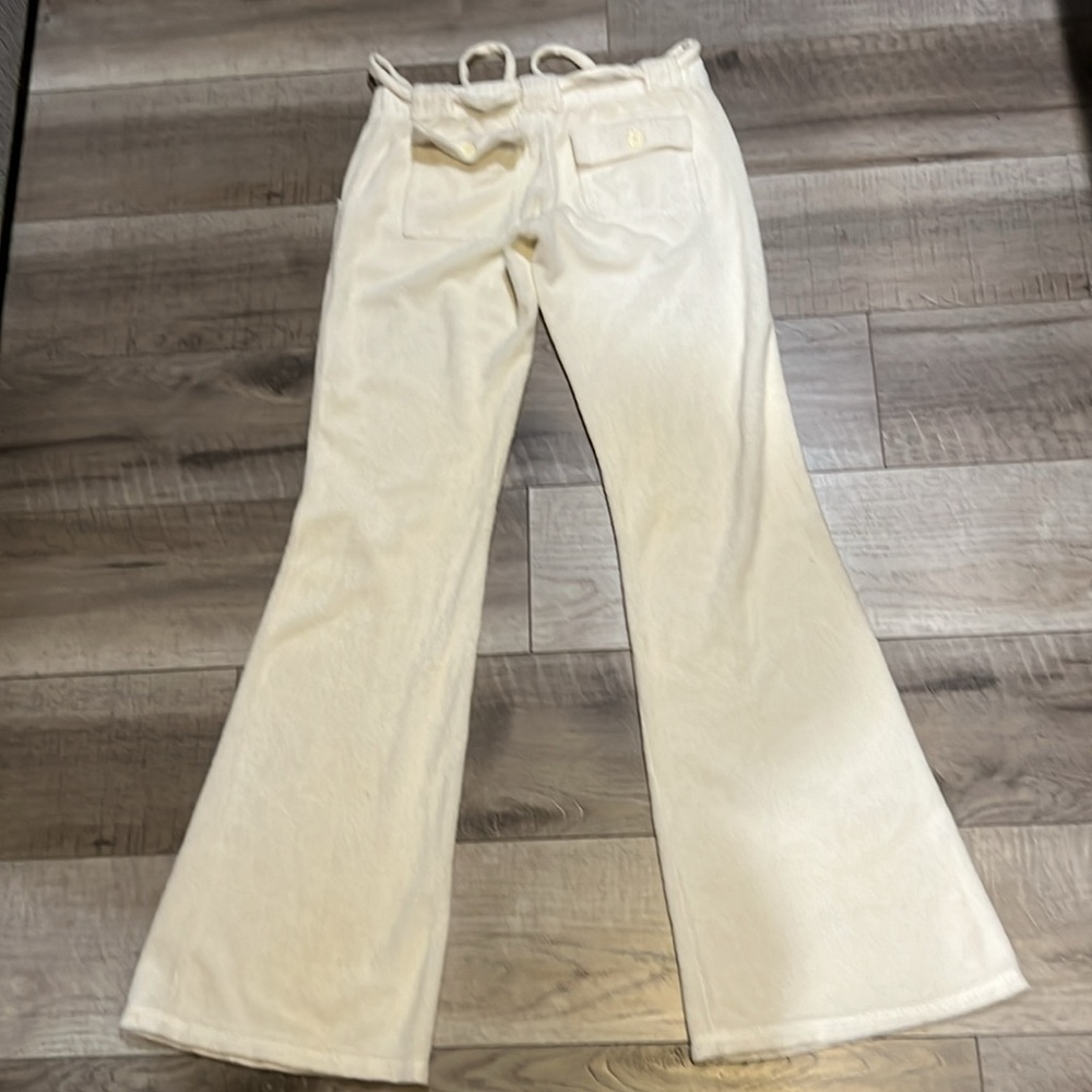 Vintage Juicy Couture Terry Cloth White Belted Double Pocket Pant